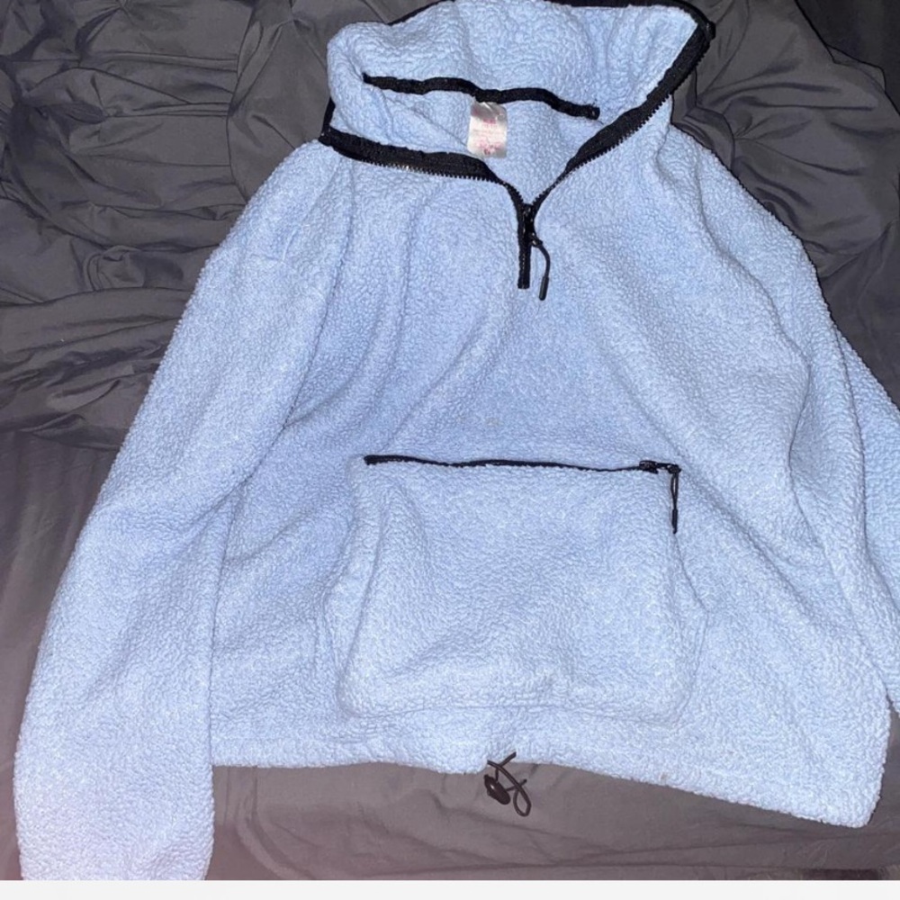 Cozy Light Blue Sherpa Pullover